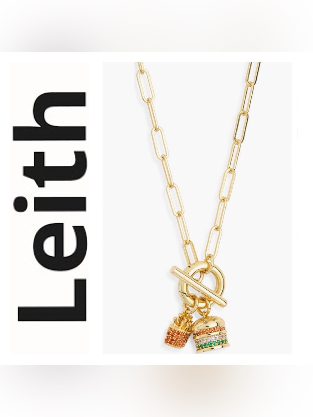 🌟🌟 Leith Fast Food Pendant Necklace